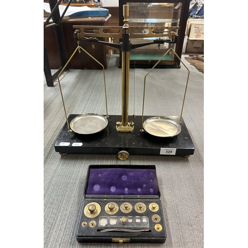 329 - Set of balance scales and weights
