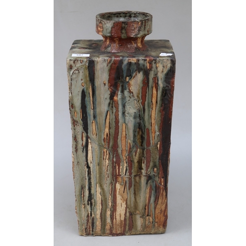 387 - Large, heavy interesting studio art vase - Approx H: 54cm