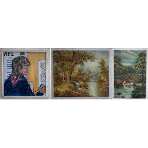 421 - Collection of oils on canvas