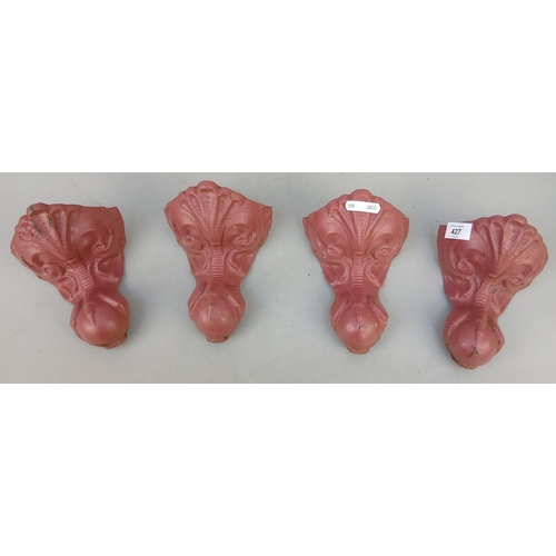427 - Set of 4 ball and claw feet for a roll topped bath