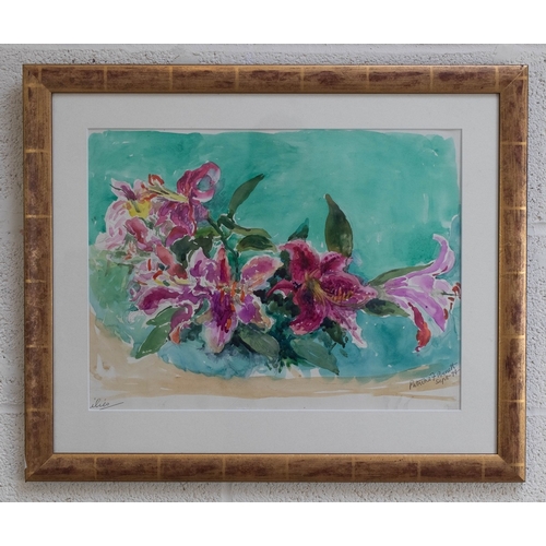 442 - Large Patricia Arnett watercolour - Approx IS: 45cmX34cm