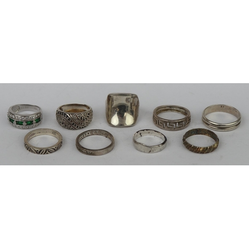 47 - 9 silver rings