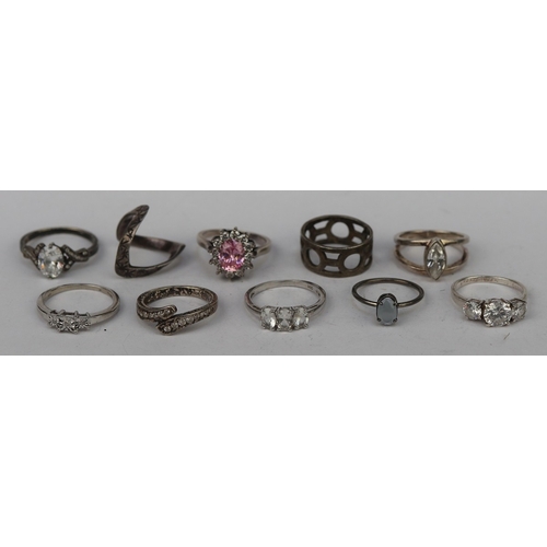 51 - 10 silver rings