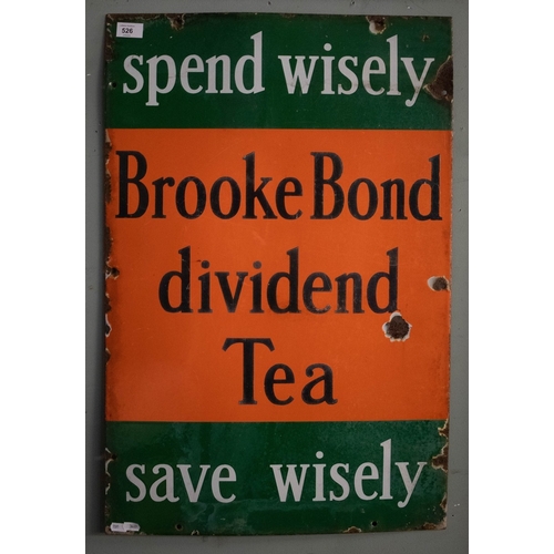 526 - Original 'Brooke Bond' enamel sign - approx 50cm x 76cm