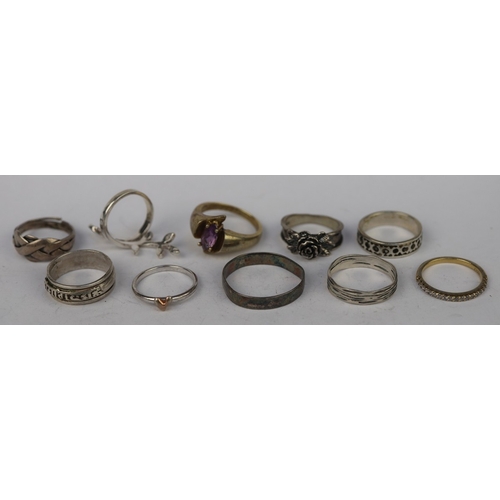 55 - 10 silver rings