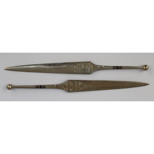 57 - Pair of silver letter openers