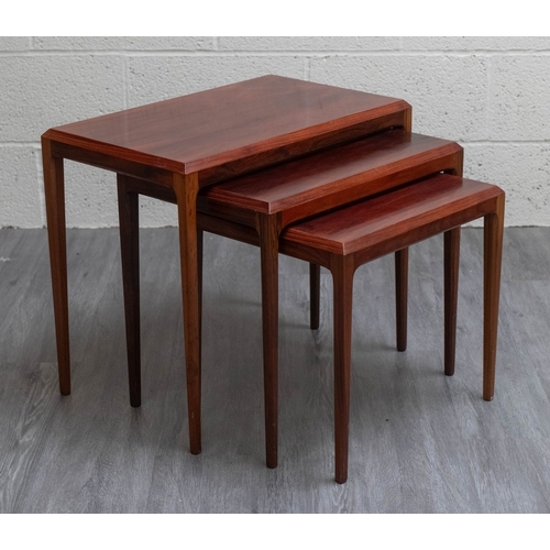 656 - Nest of 3 Danish rosewood tables by Silkeborg