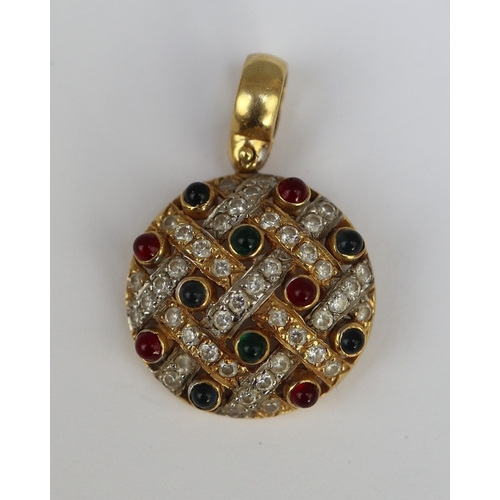 71 - 18ct gold stone set pendant - approx 8.2g