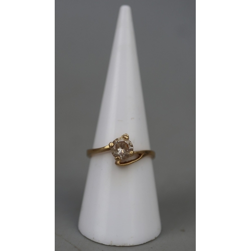 75 - 18ct gold white stone set ring - approx 3g