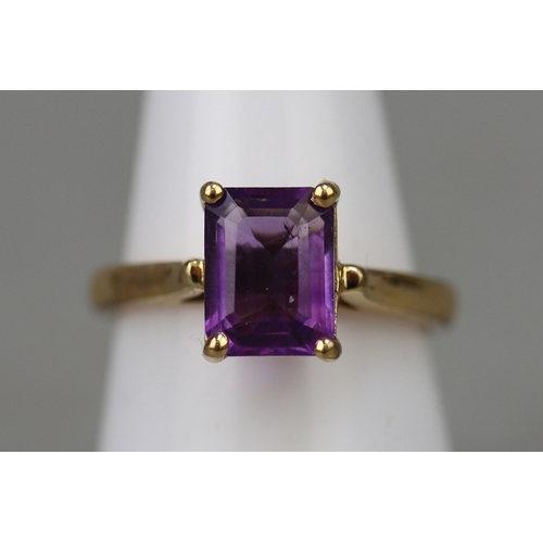 106 - Gold on silver amethyst ring
