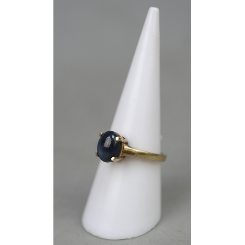 108 - Gold on silver star sapphire ring