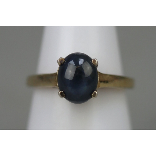 108 - Gold on silver star sapphire ring