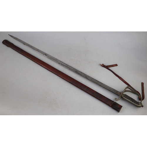 213 - 1821 pattern George V Royal Artillery officers sword blade etched with George V royal cypher, spine ... 