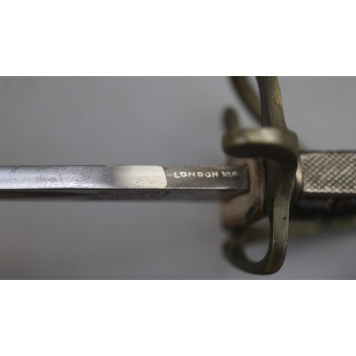 213 - 1821 pattern George V Royal Artillery officers sword blade etched with George V royal cypher, spine ... 