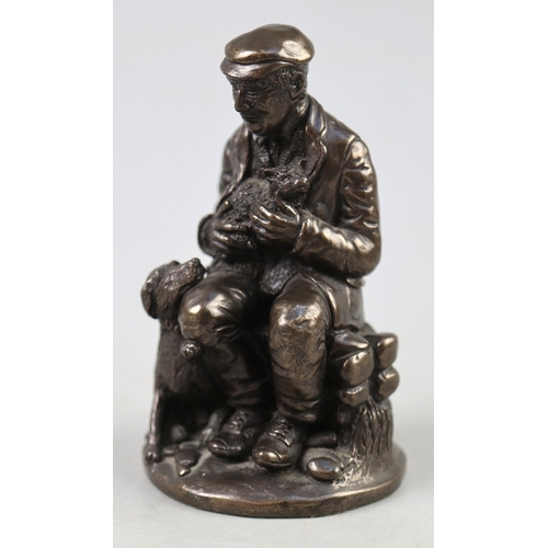 291 - Cold cast bronze - Shepherd and his trusty dog