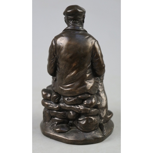 291 - Cold cast bronze - Shepherd and his trusty dog