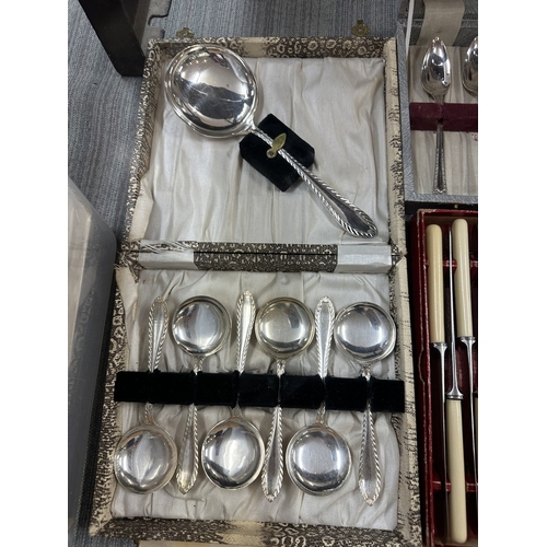 336 - Huge collection of silver plate cutlery mostly in sets