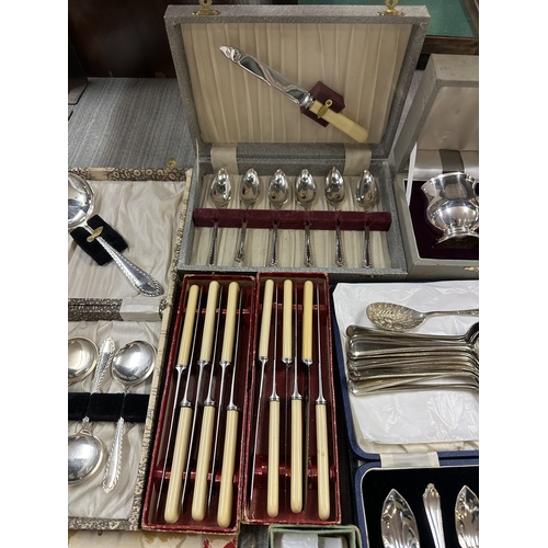 336 - Huge collection of silver plate cutlery mostly in sets