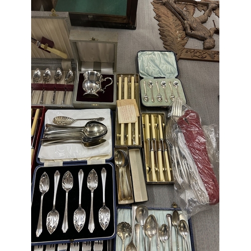 336 - Huge collection of silver plate cutlery mostly in sets
