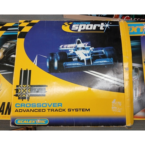 339 - Scalextric Le Mans 24 racing set together with crossover advanced extra track