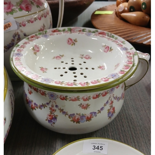 345 - Royal Doulton wash set - Jug, bowl and chamber pot together with a second chamber pot and soap dish