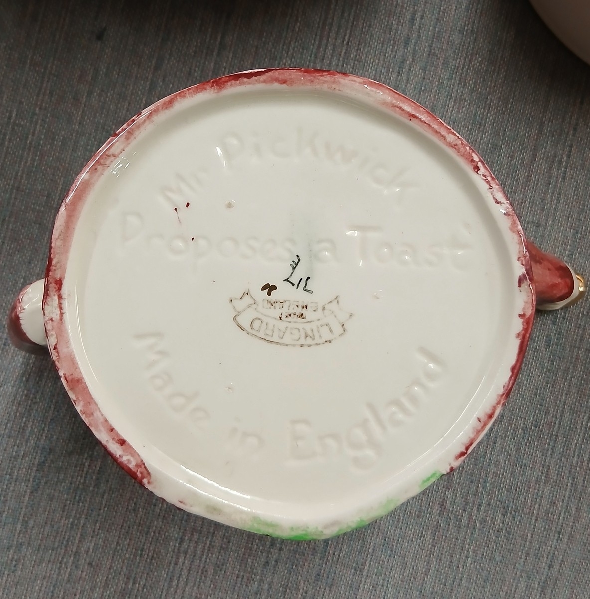 Ceramics to include a vintage Mr Pickwick teapot & 3 graduated ginger jars