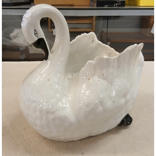 376 - Pair of ceramic planters in form of swans