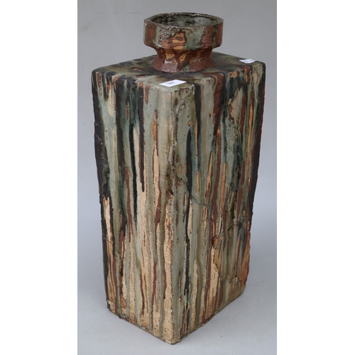 387 - Large, heavy interesting studio art vase - Approx H: 54cm