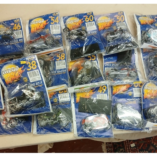 399 - Full collection of Mega Bikes with magazines by Maisto