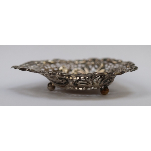 4 - Hallmarked silver pierced trinket dish