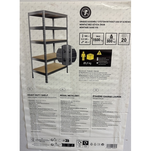 511 - Heavy duty metal shelf 180cm x 120cm x 45cm as new in box