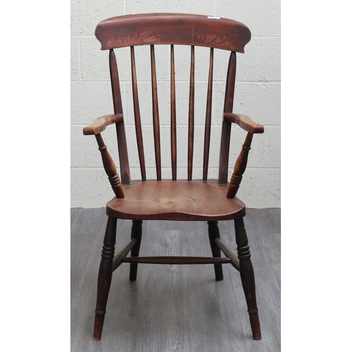 561 - Victorian stick back kitchen armchair