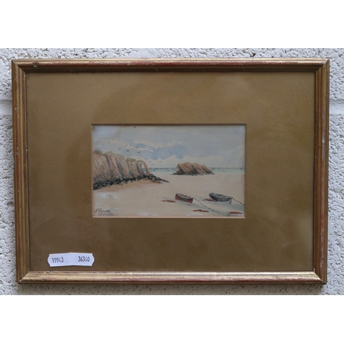 573 - Pair of Victorian watercolours - Seascapes by S Smith 1899