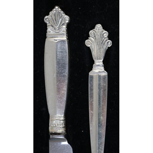 6 - Collection of silver to include George Jensen knife and fork, tea spoons, and cocktail sticks