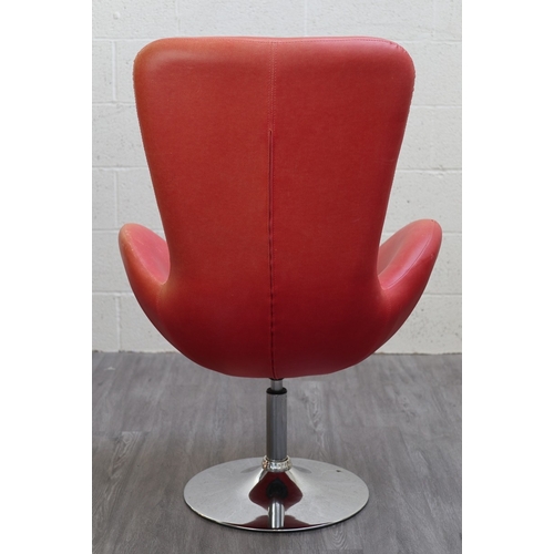 645 - Faux leather retro swivel chair