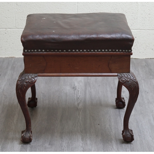 659 - Chippendale style lift up lid stool