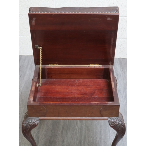 659 - Chippendale style lift up lid stool