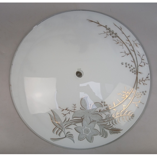 682 - Pair of mid century ceiling lights with acrylic shades