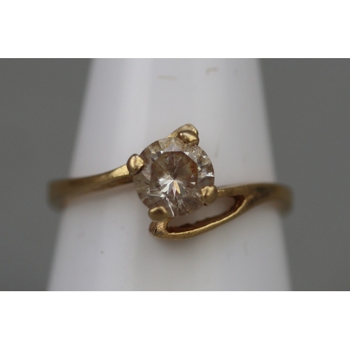 75 - 18ct gold white stone set ring - approx 3g