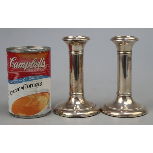 8 - Pair of hallmarked silver candlesticks