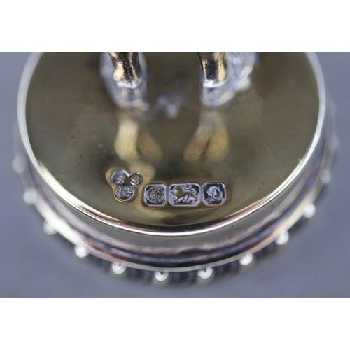 14 - Complete set of hallmarked sterling silver Arthurian chess pieces (32) in original case by Toye Kenn... 