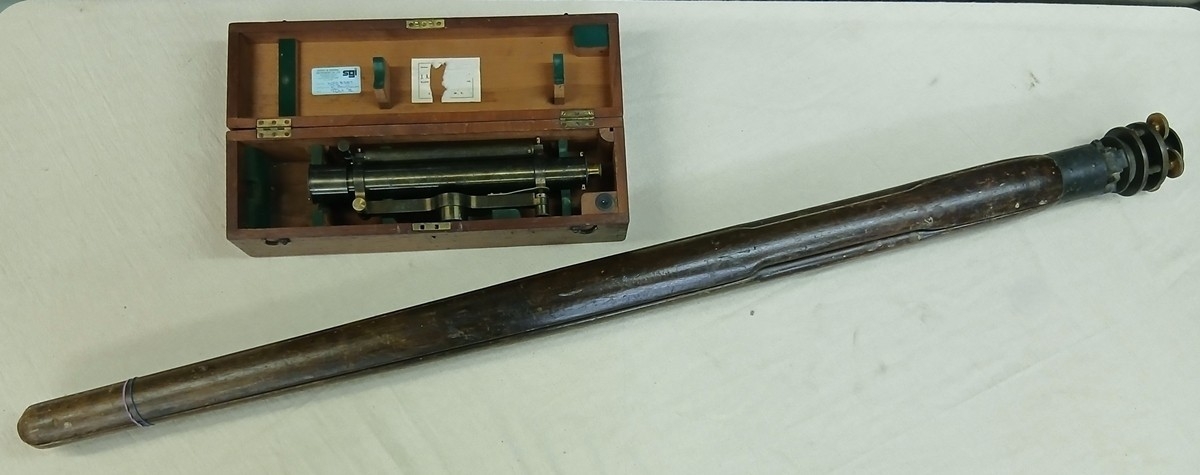 Antique dumpy level with original tripod