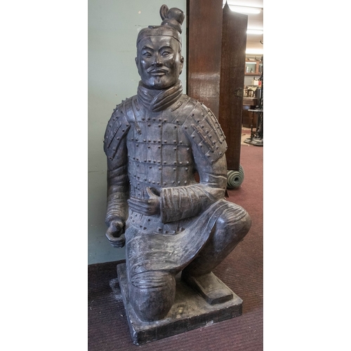 472 - Vintage life size terracotta figure of a Terracotta Chinese Army Warrior - Approx H: 115cm