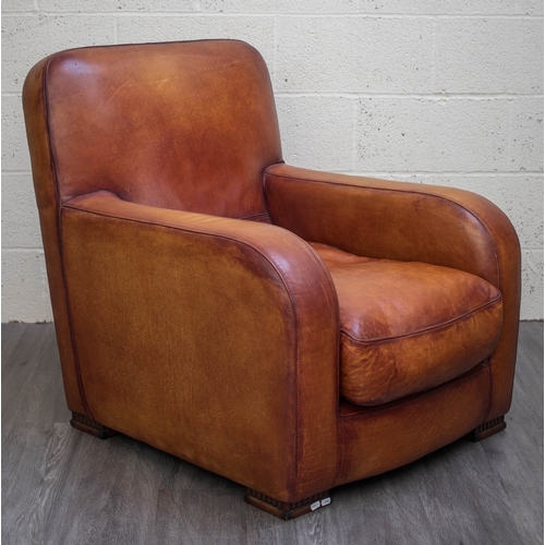 626 - Leather Art Deco style armchair