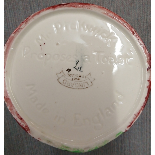 Ceramics to include a vintage Mr Pickwick teapot & 3 graduated ginger jars
