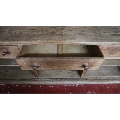 380 - Large antique pine Welsh dresser - Approx W: 244cm D: 55cm H: 224cm