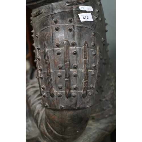 472 - Vintage life size terracotta figure of a Terracotta Chinese Army Warrior - Approx H: 115cm