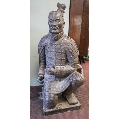 472 - Vintage life size terracotta figure of a Terracotta Chinese Army Warrior - Approx H: 115cm