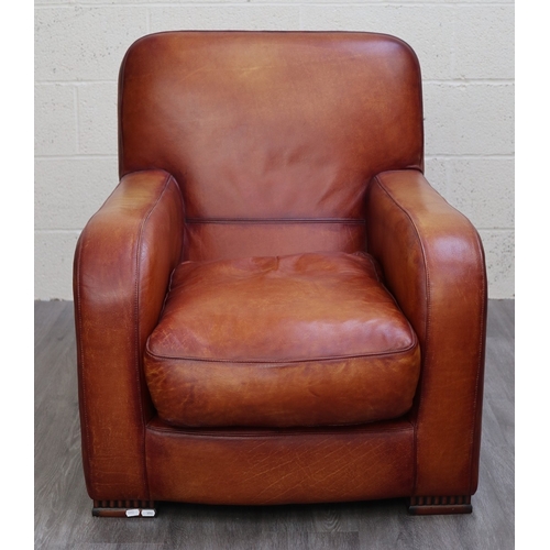 626 - Leather Art Deco style armchair