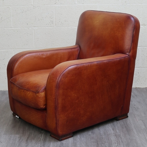 626 - Leather Art Deco style armchair
